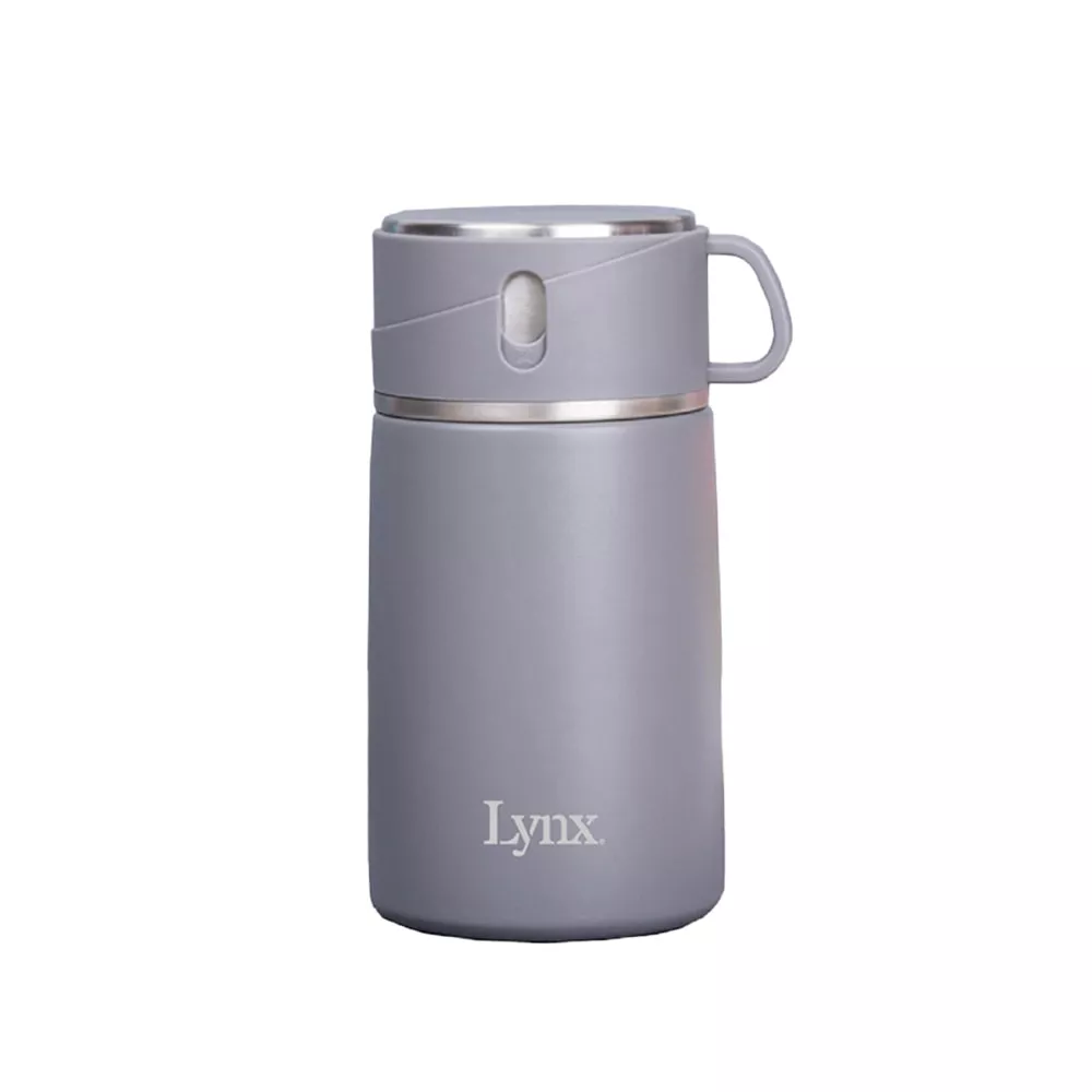 【Lynx】316不銹鋼保溫罐附摺疊湯匙(迷霧灰)